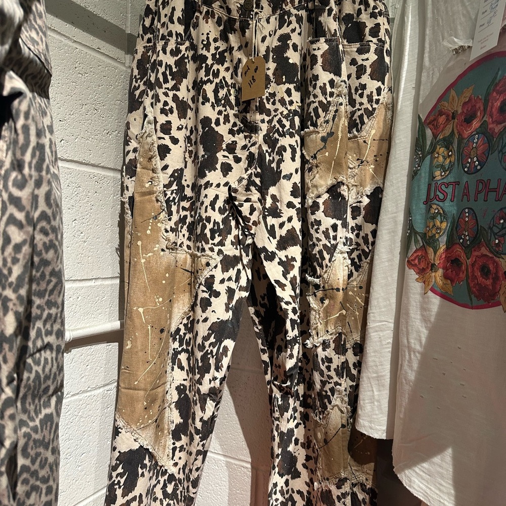 Leopard Print Women's Straight Leg Pants